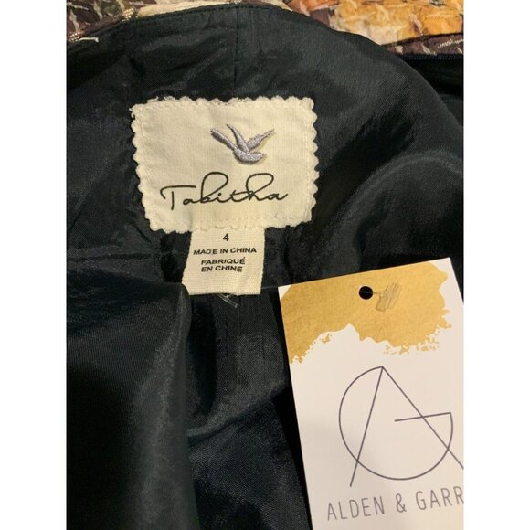 Tabitha Brown Floral "Tema" Quilted Dress W/ Bows at Shoulders, Size 4 (US) - Picture 9 of 9